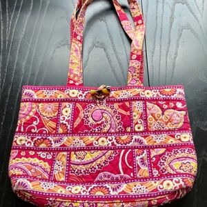 Vera Bradley Raspberry Fizz Paisley Tote Bag